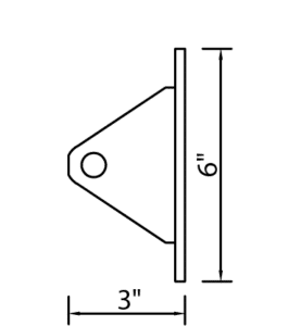 Side view of bracket for Suspended Metal Canopy