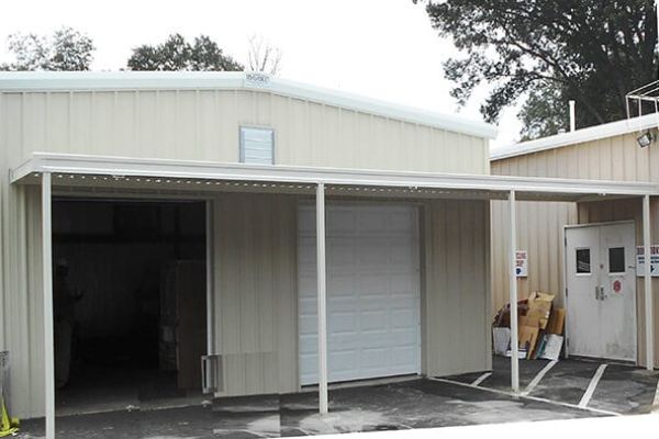 Commercial Metal with Post Door Canopy