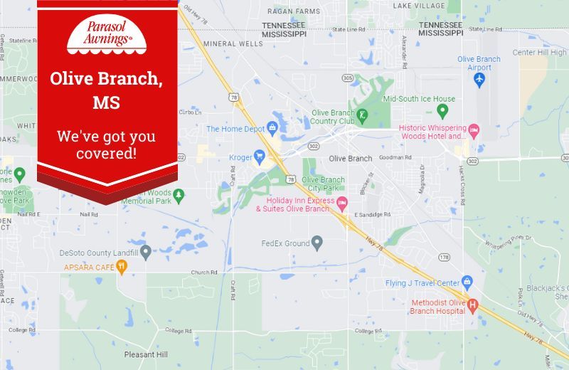 map of Olive Branch, MS