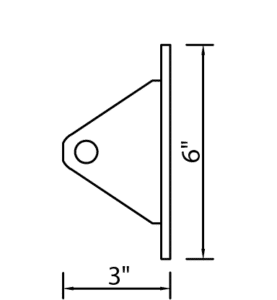 Side view of bracket for Suspended Metal Canopy