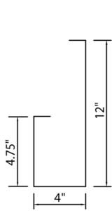 12" Extruded Fascia suspended metal canopy