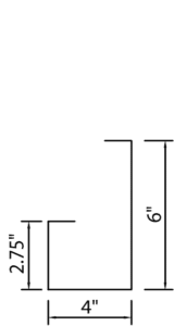 6"Extruded Fascia - suspended metal canopy